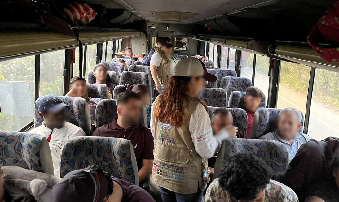 Operativo migratorio en el puente Motagua, Izabal.